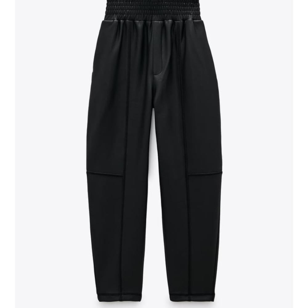 Zara Black Coated Pants